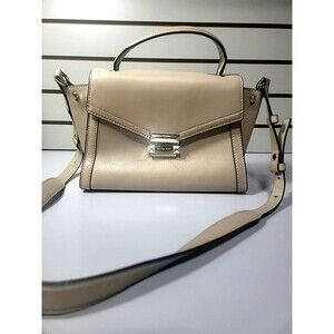 MICHAEL Kors Whitney Medium Leather Satchel Oat Cream Purse Nutral Color
